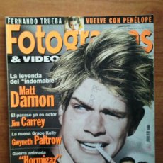 Cine: FOTOGRAMAS NOVIEMBRE 1998 ( MATT DAMON / JIM CARREY / GWYNETH PALTROW ) - PEDIDO MINIMO 6€. Lote 30656301