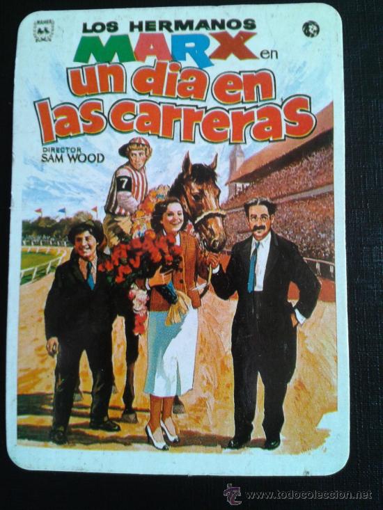 Cine: Calendario bolsillo 1990 Hermanos Marx Un d&iacute;a en las carreras Sam Wood