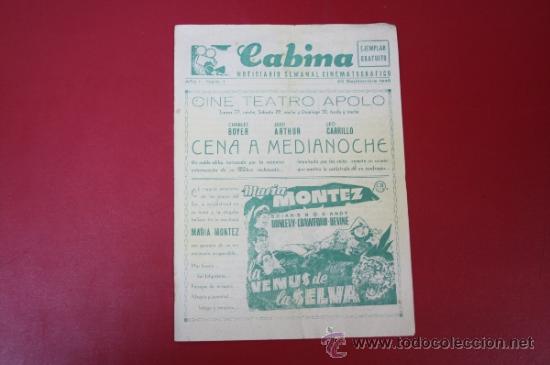 Cin&eacute;ma: Folleto de Mano La Cabina, Noticiario Semanal Cinematogr&aacute;fico - A&ntilde;o 1 Numero 1 - A&ntilde;o 1945