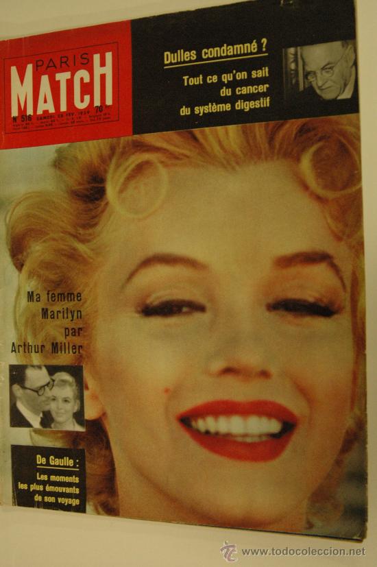 Cinema: revista francesa paris match  n&ordm; 516 - portada marilyn monroe  - febrero 1959