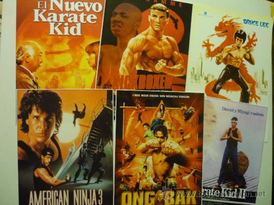 Kino: lote reproducciones carteles espa&ntilde;oles y extranjeros artes marciales