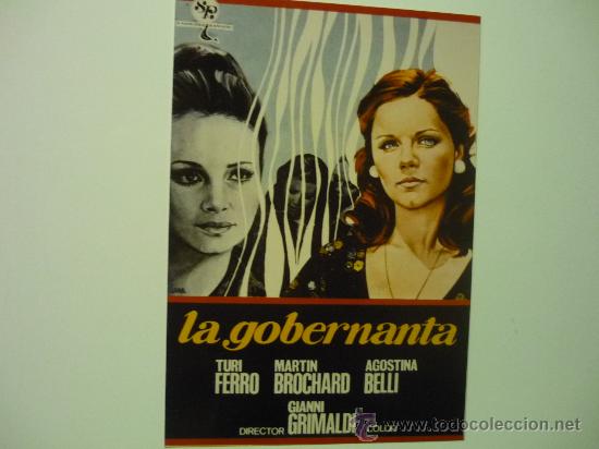 Kino: foto cartel pelicula la gobernanta.- agostina belli