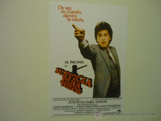 Kino: reprod.cartel justicia para todos - al pacino