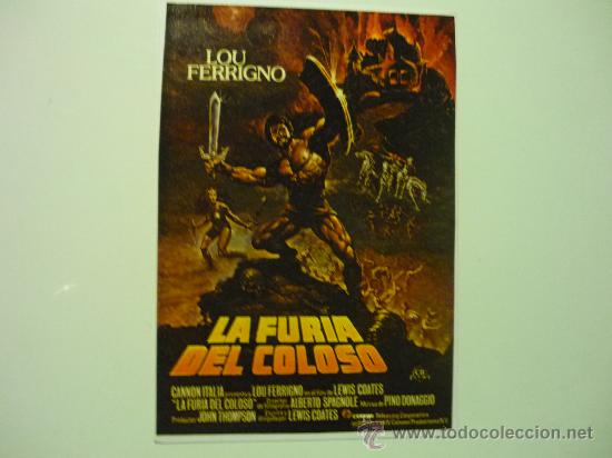 Kino: reprod.cartel la furia del coloso .- lou ferrigno