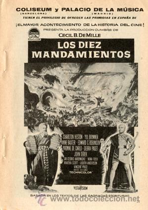 Cine: P&aacute;gina Publicidad Original *Los Diez Mandamientos &middot; Charlton Heston &middot; Paramount* -- A&ntilde;o 1959
