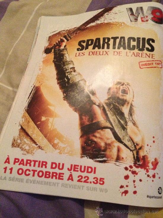 Kino: Publicidad en prensa de 'Spartacus - Dioses de la Arena'. En franc&eacute;s.