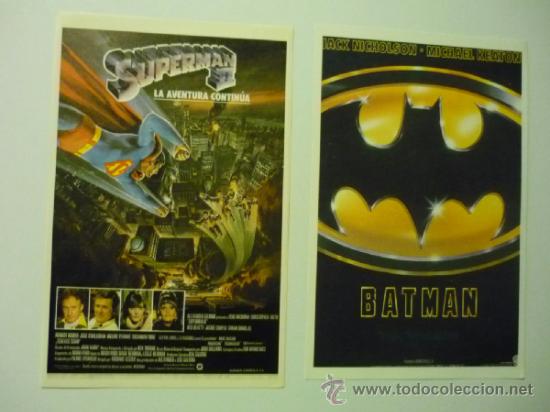 Kino: lote folletos modernos imprenta.-personajes del comic superman - batman