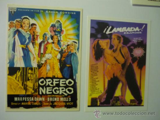 Kino: LOTE CINE MUSICAL .POSTAL ORFEO NEGRO Y PAPEL PROGRAMA MODERNO LAMBADA&iexcl;