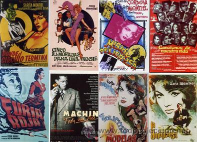 Cinema: 8 REPRODUCCIONES EN FOTO DE CARTELES DE PELICULAS, con SARA MONTIEL.