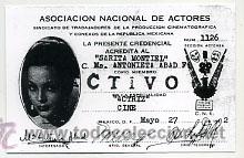 Kino: 1 REPRODUCCION DEL CARNET DE ACTORES DE SARA MONTIEL.