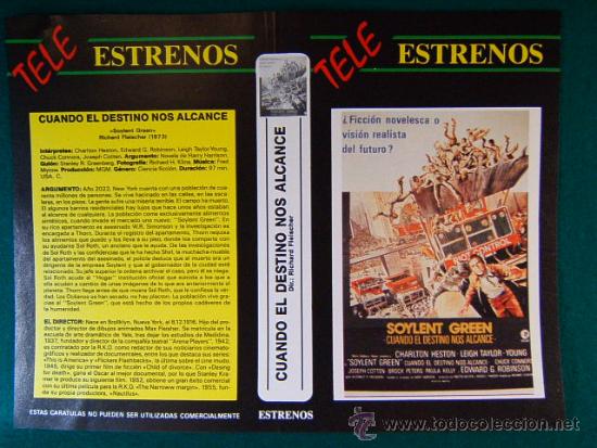 Cine: CUANDO EL DESTINO NOS ALCANCE-RICHARD FLEISCHER-CHARLTON HESTON-SOYLENT GREEN-DECADA 1980-CARATULA..