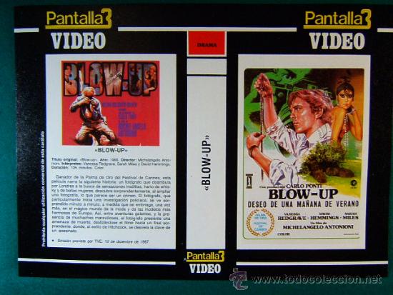 Cinema: BLOW UP - MICHELANGELO ANTONIONI - VANESSA REDGRAVE - SARAH MILES - 1987 - CARATULA ...