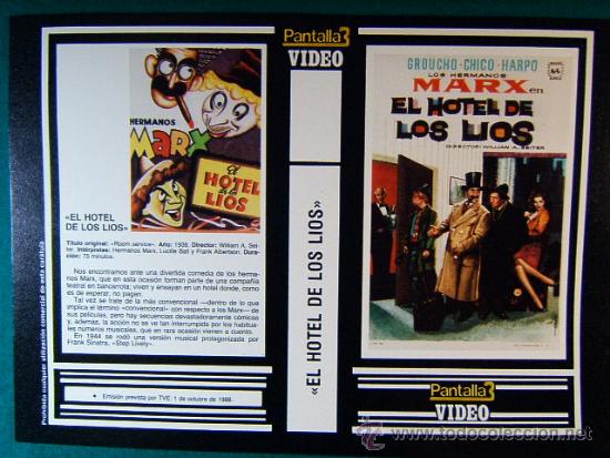 Cine: EL HOTEL DE LOS LIOS-HERMANOS MARX+++EL DIA DE LOS LOBOS-FERDE CROFE-RICHARD EGAN-1988-CARATULA...