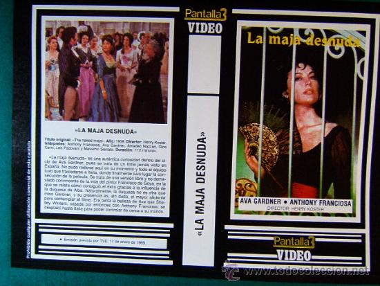 Cine: LA MAJA DESNUDA-JENRY KOSTER-ANTHONY FRANCIOSA-AVA GARDNER-THE NAKED MAJA-1989-CARATULA...