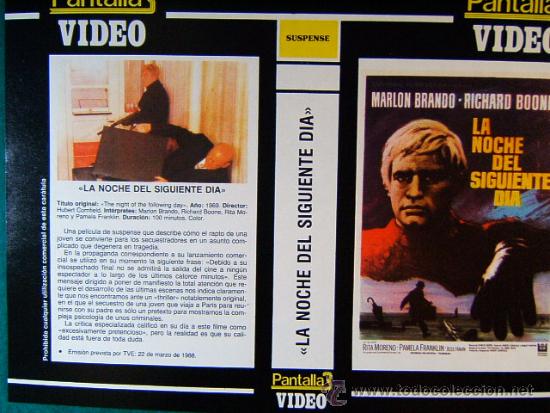 Cine: LA NOCHE DEL SIGUIENTE DIA-HUBERT CONRNFIELD-MARLON BRANDO-RICHAR BOONE-1988-CARATULA...