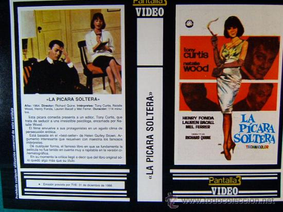 Cine: LA PICARA SOLTERA-RICHARD QUINE-TONY CURTIS+++LA CASA DE CRISTAL-TOM GRIES-VIC MORROW-1988-CARATULA.