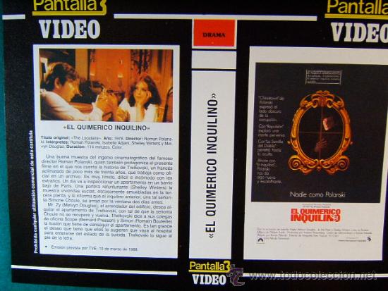 Cine: EL QUIMERICO INQUILINO-ROMAN POLANSKI-ISABELLE ADJANI+++MORITURI-MARLON BRANDO-CARATULA...