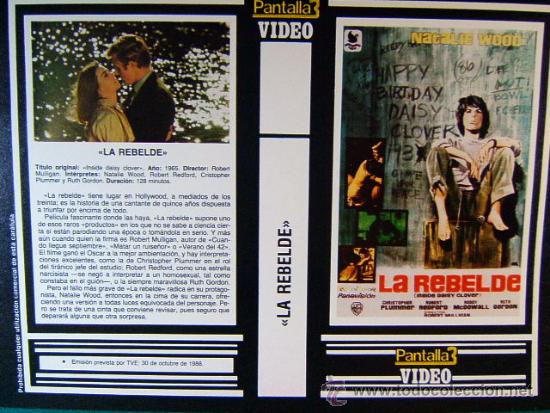 Cinema: LA REBELDE - ROBERT MULLIGAN - NATALIE WOOD - ROBERT REDFORD - 1988 - CARATULA ...