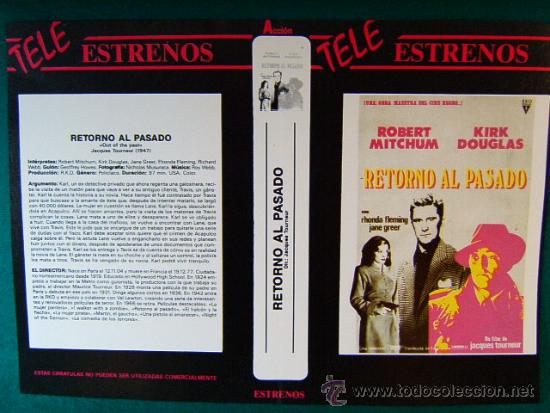 Cine: RETORNO AL PASADO - JACQUES TOURNEUR - KIRK DOUGLAS - ROBERT MITCHUM - A&Ntilde;OS 1980 - CARATULA ...