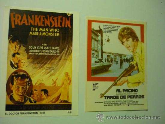 Cine: LOTE CARTELES MODERNOS FRANKENSTEIN-TARDE DE PERROS