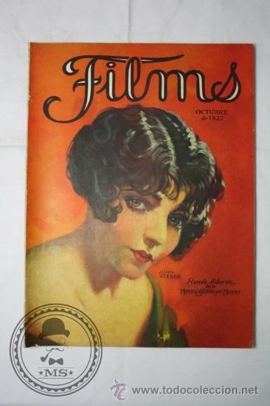 Cin&eacute;ma: Antigua Revista de Cine - Films - Octubre 1927 - Reportajes, Laminas,... Portada Ren&eacute;e Ador&eacute;e