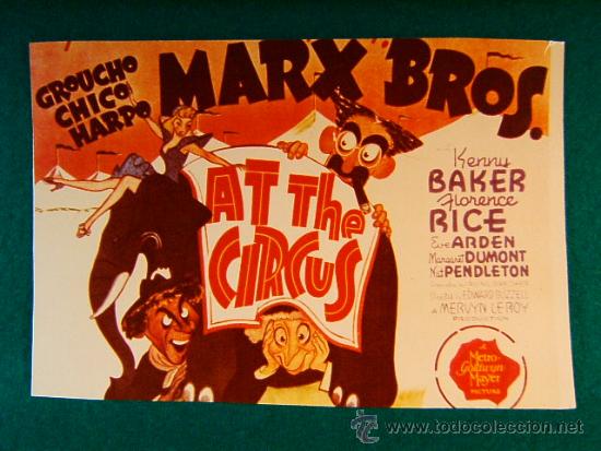 Cine: AT THE CIRCUS - UNA TARDE EN EL CIRCO - EDWARD BUZZELL - HERMANOS MARX - FOTO - MAS INFORMACION...