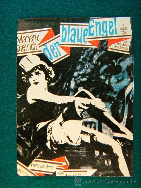 Cine: DER BLAUE ENGEL - EL ANGEL AZUL -JOSEF VON STERNBERG -MARLENE DIETRICH-ESTRENADA EN 1930 - SIGUE ...