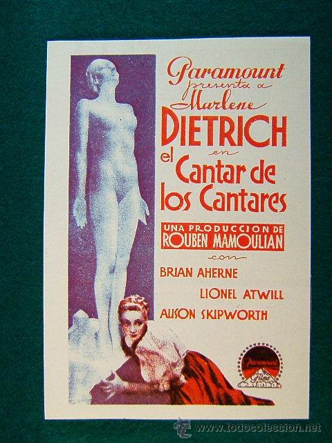 Cine: EL CANTAR DE LOS CANTARES - ROUBEN MAMOULIAN -MARLENE DIETRICH-ESTRENADA EN 1933-MAS INFORMACION ...