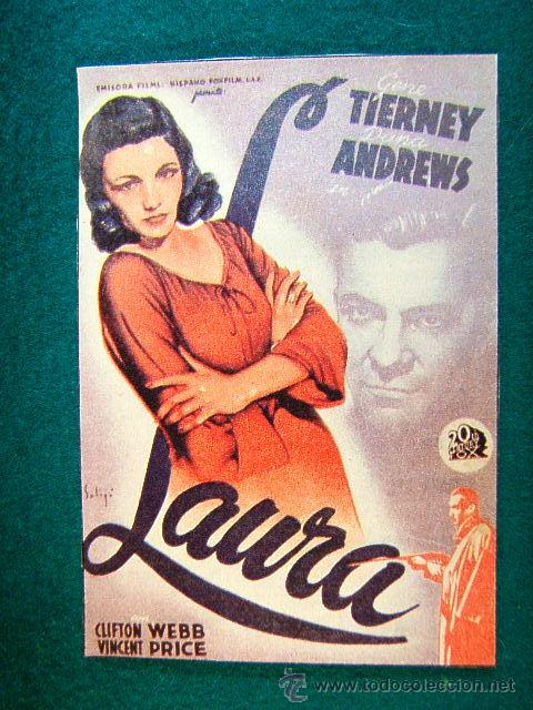 Cine: LAURA - OTTO PREMINGER - GENE TIERNEY - DANA ANDREWS - VINCENT PRICE -ILUSTRADO POR SOLIGO -SIGUE...