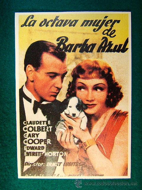 Cine: LA OCTAVA MUJER DE BARBA AZUL - ERNST LUBITCH - CLAUDETTE COLBERT - GARY COOPER - SIGUE ...