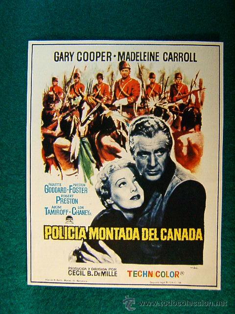 Cine: POLICIA MONTAD DEL CANADA - CECIL B. DE MILLE - GARY COOPER - ILUSTRADO POR MAC - SIGUE ...