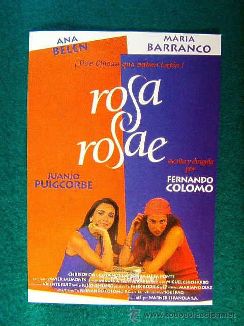 Cine: ROSA ROSAE - FERNANDO COLOMO - ANA BELEN - MARIA BARRANCO - JUANJO PUIGCORBE - SIGUE ...