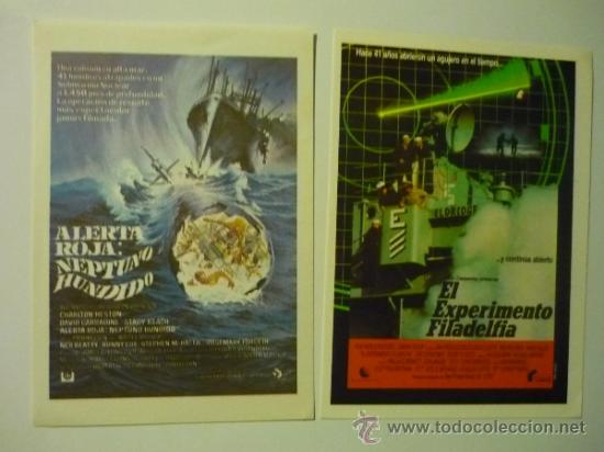 Kino: LOTE PROGRAMAS MODERNOS A IMPRENTA BARCOS - ALERTA ROJA NEPTUNO HUNDIDO .-EL EXPERIMENTO FILADELFIA