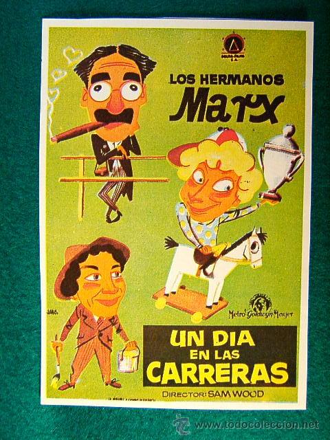 Cine: UN DIA EN LAS CARRERAS - SAM WOOD - LOS HERMANOS MARX - MAUREEN O'SULLIVAN - DIBUJO JANO - SIGUE ...
