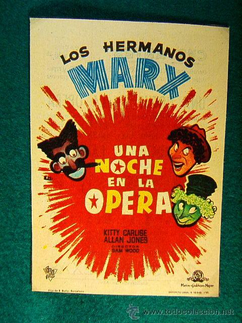 Cine: UNA NOCHE EN LA OPERA - SAM WOOD - LOS HERMANOS MARX - KITTY CARLISE - ALLAN JONES - SIGUE ...
