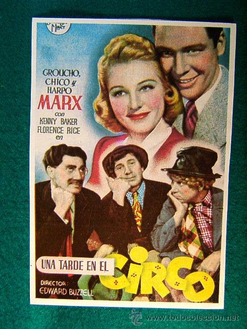 Cine: UNA TARDE EN EL CIRCO - EDWARD BUZZELL -CROUCHO, CHICO Y HARPO MARX HERMANOS -KENNY BAKER -SIGUE ...