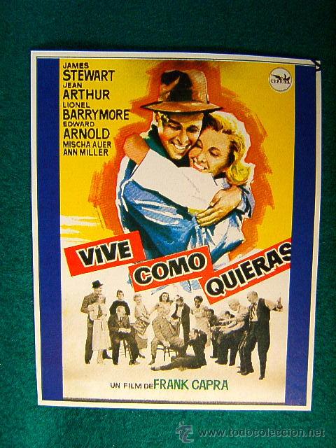 Cine: VIVE COMO QUIERAS - FRANK CAPRA - JAMES STEWART - JEAN ARTHUR - LIONEL BARRYMORE - SIGUE ...