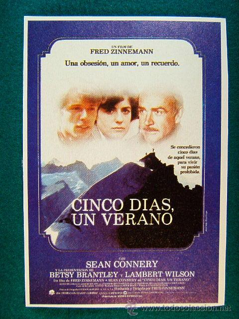 Cinema: CINCO DIAS UN VERANO-FRED ZINNEMANN-SEAN CONNERY-BETSY BRANTLEY-FIVE DAYS ONE SUMMER--MAS...