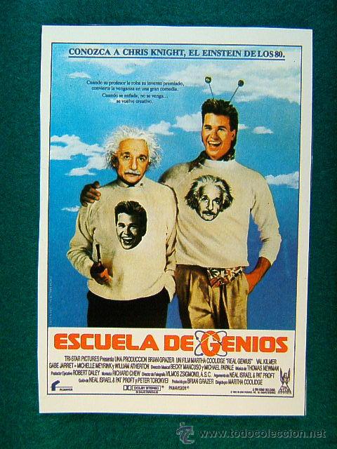 Cine: ESCUELA DE GENIOS-MARTHA COOLIDGE-VAL KILMER-GABE JARRET-EINSTEIN DE LOS 80-REAL GENIUS-MAS ...
