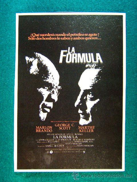 Cine: LA FORMULA - JOHN G. AVILDSEN - GEORGE C. SCOTT - MARLON BRANDO - MARTHE KELLER - THE - MAS ...