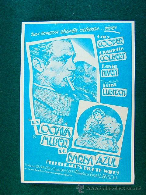 Cine: LA OCTAVA MUJER DE BARBA AZUL - ERNST LUBITSH - GARY COOPER -CLAUDETTE COLBERT -DAVID NIVEN - MAS...