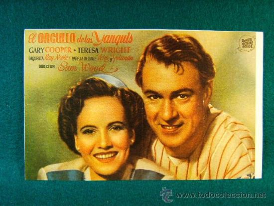 Cine: EL ORGULLO DE LOS YANQUIS-SAM WOOD-GARY COOPER-TERESA WRIGHT-BABE RUTH-THE PRIDE OF THE YANKEES-MAS.