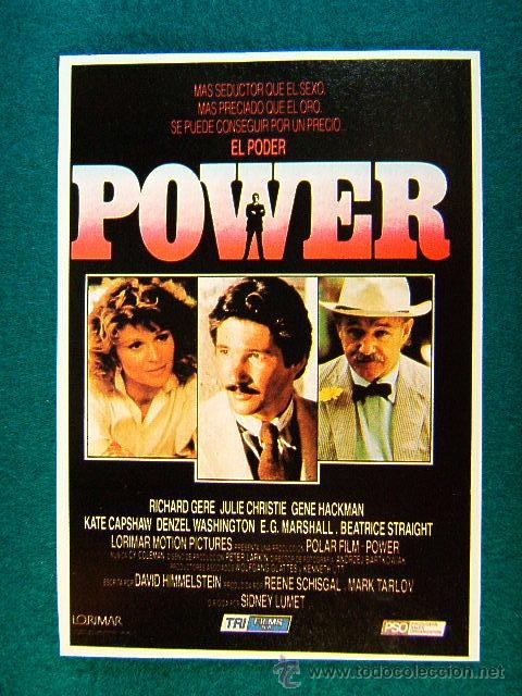 Kino: POWER - EL PODER - SIDNEY LUMET - RICHARD GERE - JULIE CHRISTIE - GENE HACKMAN - RARISIMO - MAS ...