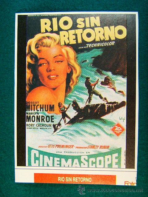 Cine: RIO SIN RETORNO - OTTO PREMINGER - ROBERT MITCHUM - MARILYN MONROE - ILUSTRADOR SOLIGO - MAS ...