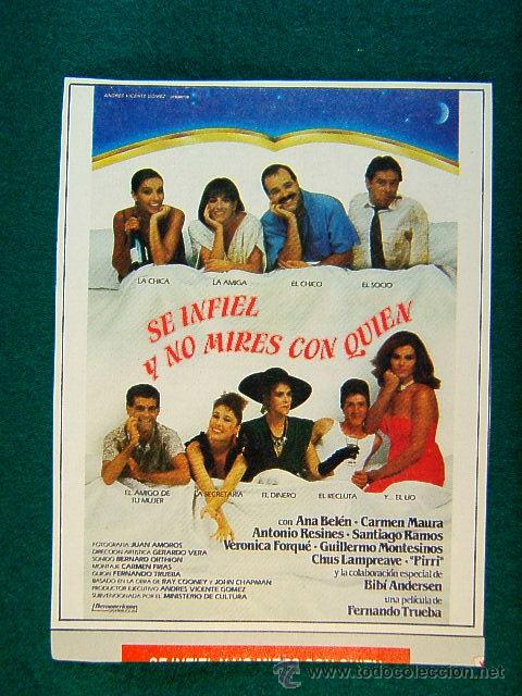 Cine: SE INFIEL Y NO MIRES CON QUIEN - FERNANDO TRUEBA - ANA BELEN -CARMEN MAURA -ANTONIO RESINES -MAS ...