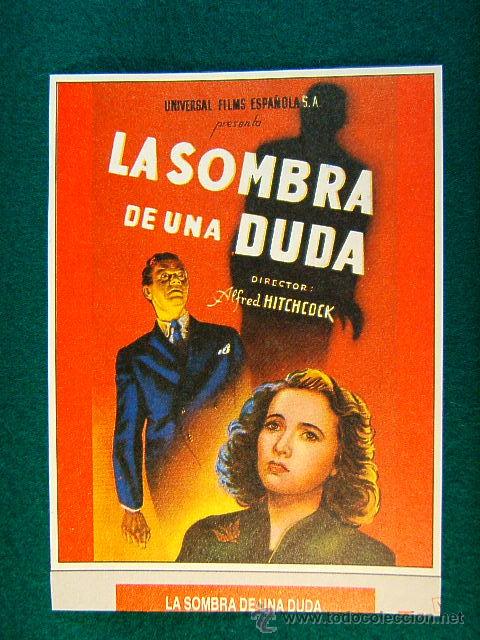 Cine: LA SOMBRA DE UNA DUDA - ALFRED HITCHCOCK - JOSEPH COTTEN - TERESA WRIGHT - MAS ...