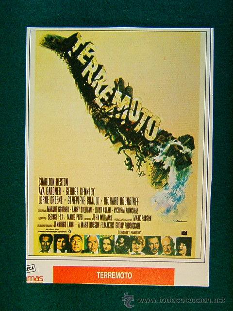 Cine: TERREMOTO-MARK ROBSON-CHARLTON HESTON-AVA GARDNER-GEORGE KENNEDY-RARISIMA ILUSTRACION-MAS ...