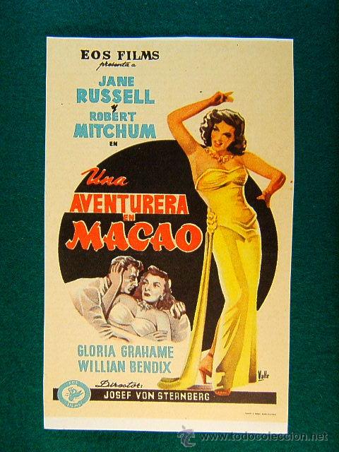 Cine: UN AVENTURERA EN MACAO -JOSEF VON STERNBERG -JANE RUSSELL -ROBERT MITCHUM -ILUSTRADOR VALLS -MAS ...