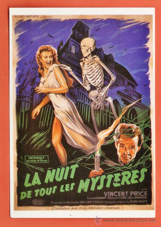 Cinema: postal - repr.- la noche de los misterios - la nuit de tous les mysteres -ed.horror sci-fi & fantasy