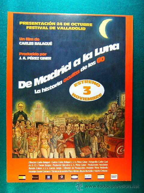 Kino: DE MADRID A LA LUNA -FESTIVAL VALLADOLID-LA HISTORIA OCULTA DE LOS 60-CARLES BALAGUE-RARISIMA-GUIA..